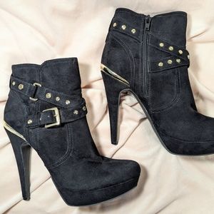 GBG Guess Black Studded Ankle Booties